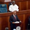 President Jacob Zuma addressing the joint sitting of the house in Nigeria’s National Assembly last week. Zuma received a standing ovation. Picture: ELMOND JIYANE, GCIS