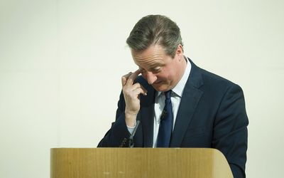 David Cameron delivers a speech. Picture: REUTERS/LEON NEAL