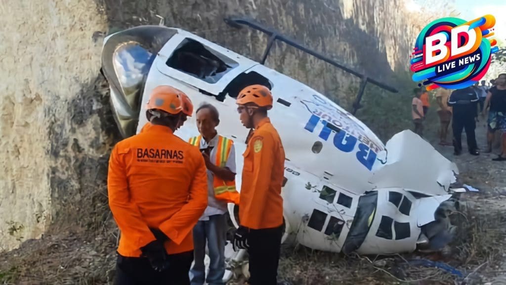 Helikopter Jatuh di Kuta Selatan, 5 Orang Selamat!