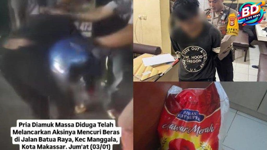 Pemuda Curi Beras di Makassar Diamuk Massa: Fakta Viral
